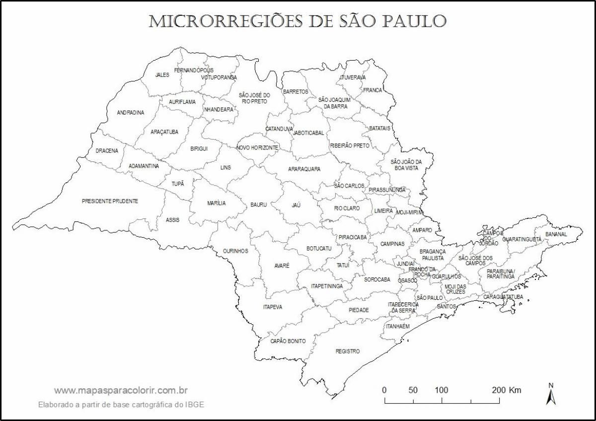 Kart San-Paulo Qız - mikro-regionların