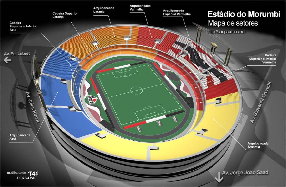 Kart Сисеро-Помпеу de Toledo-San-Paulo stadionu