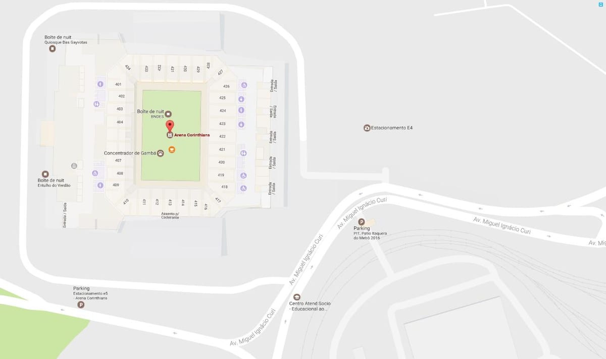 Kart "Arena Коринтианс" - giriş
