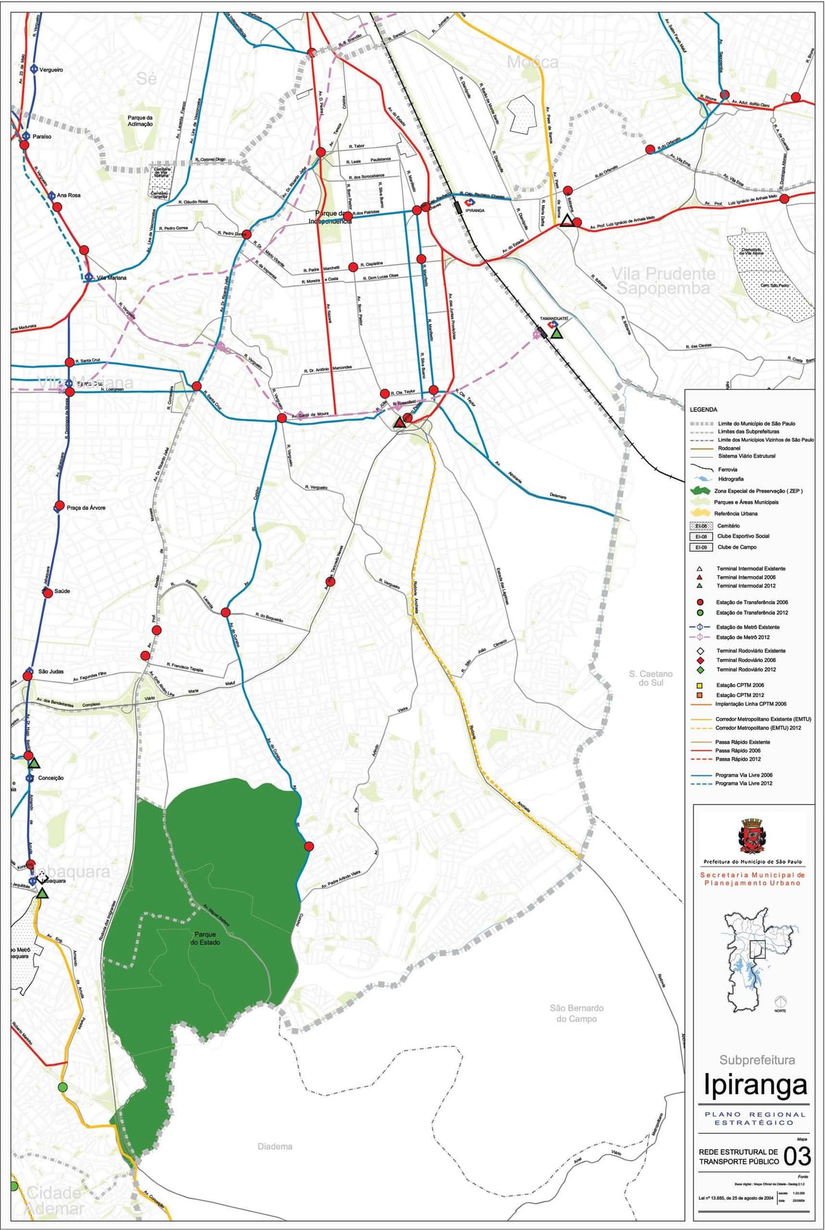 Kart Ипиранга-San-Paulo - ictimai nəqliyyat