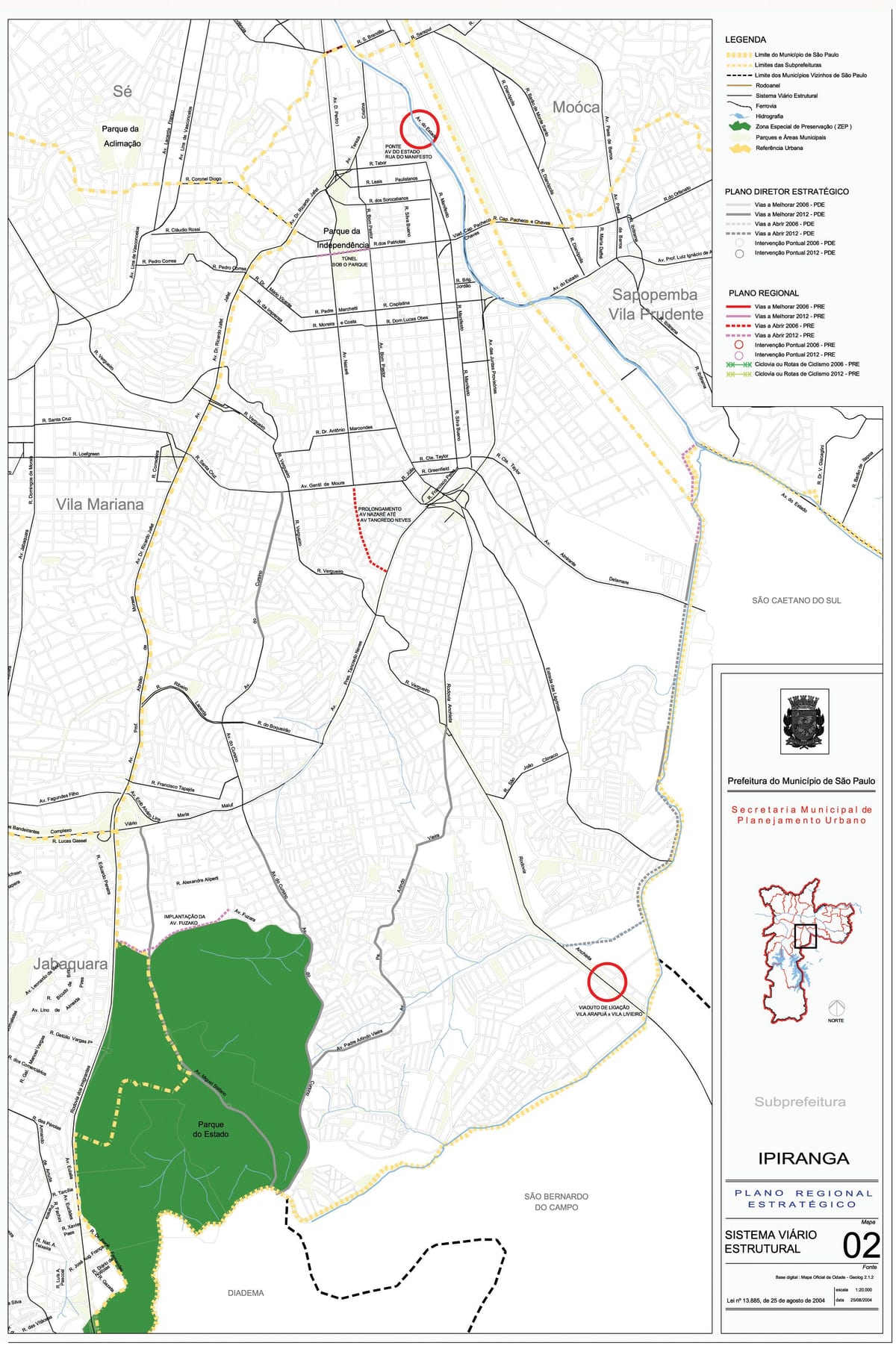 Kart Ипиранга-San-Paulo - yollar