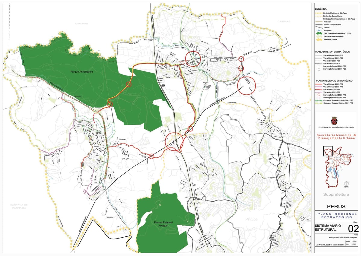 Kart Перус San - Paulo - yollar