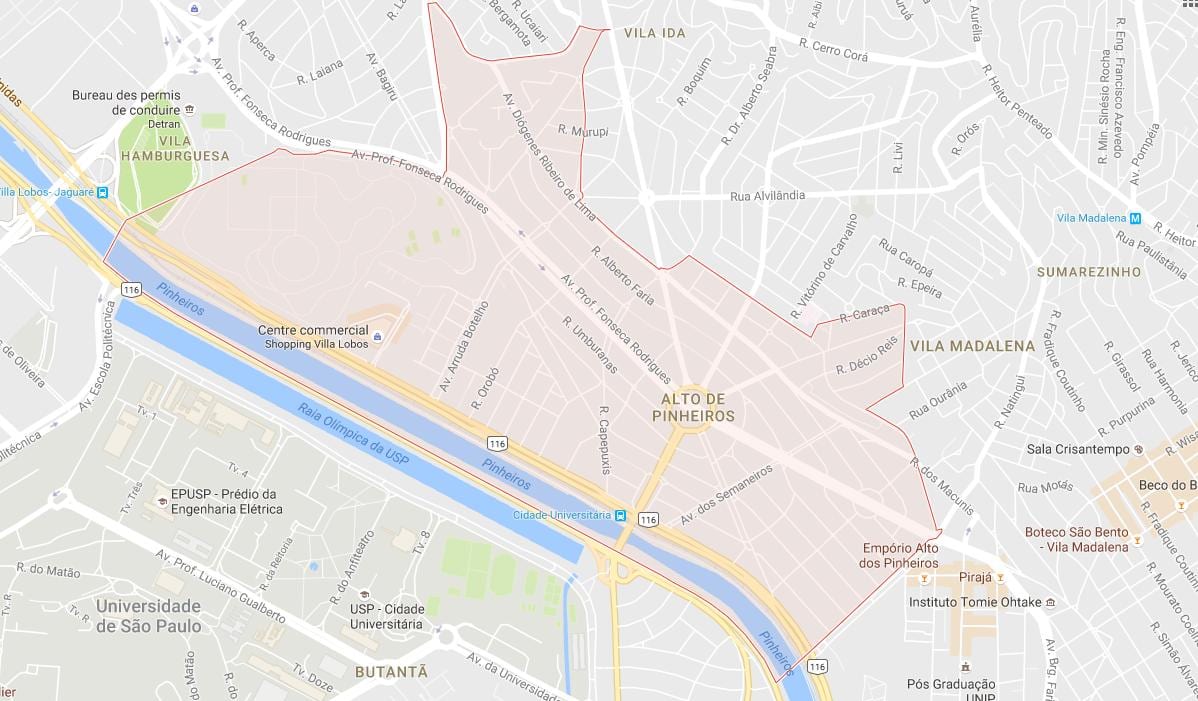 Kart Alto-de-Пинейрос San Paulo