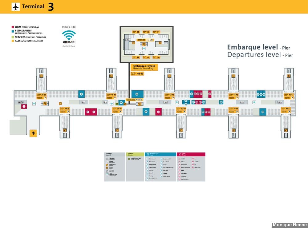 Kart Beynəlxalq hava limanı San-Paulo / Гуарульос - terminal 3
