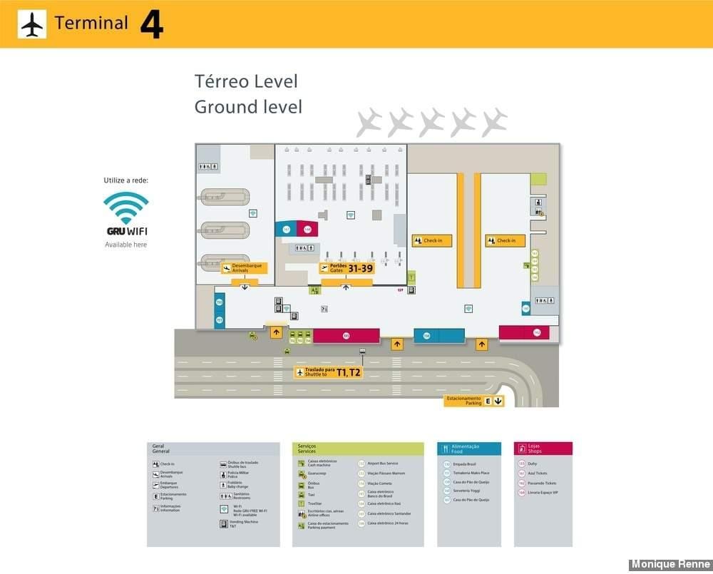 Kart Beynəlxalq hava limanı San-Paulo / Гуарульос - terminal 4