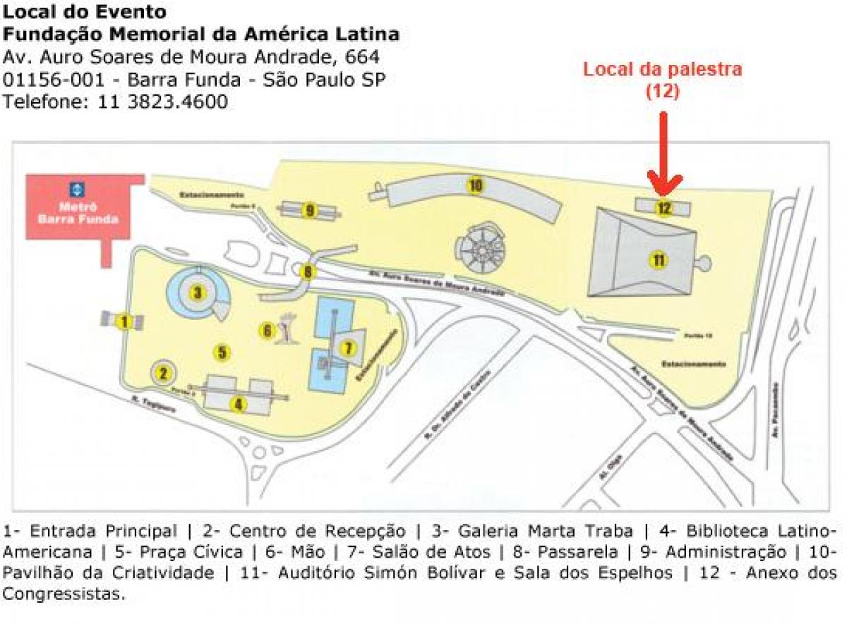 Kart Latın Amerikanın San-Paulo Memorial