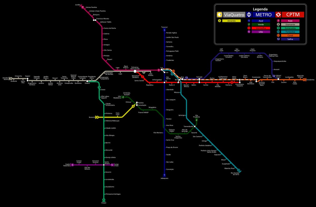 Metro xəritəsi San-Paulo CPTM