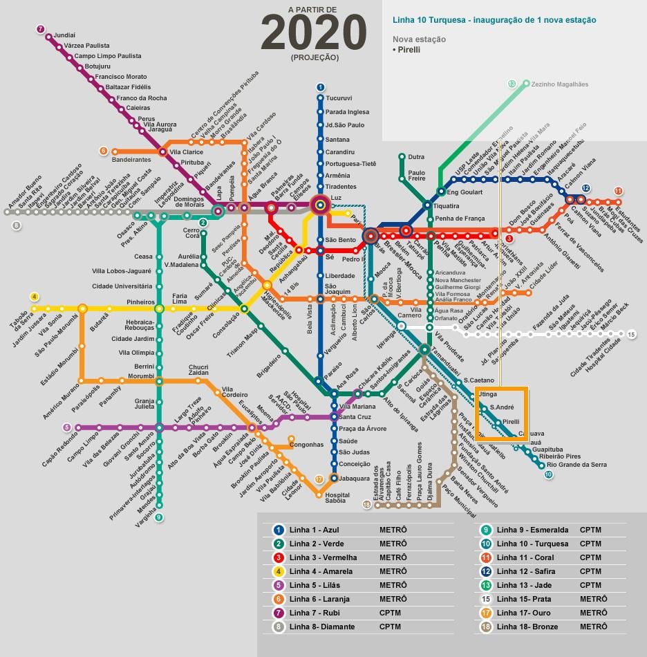 Metro xəritəsi, San Paulo