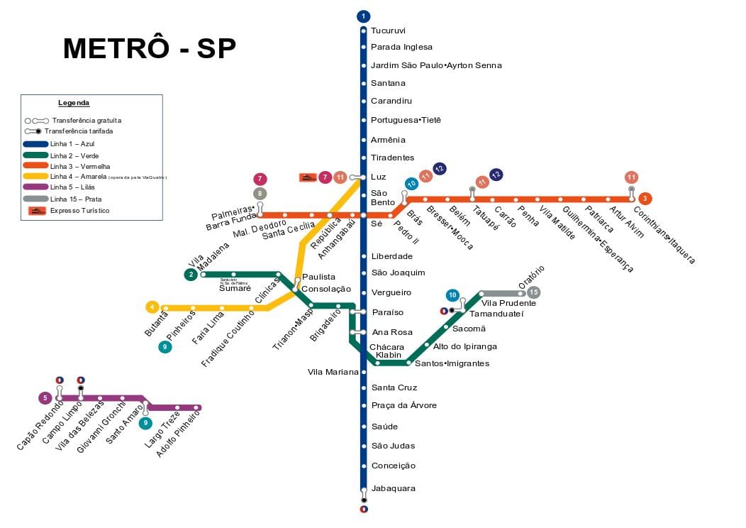 Metro xəritəsi, San Paulo