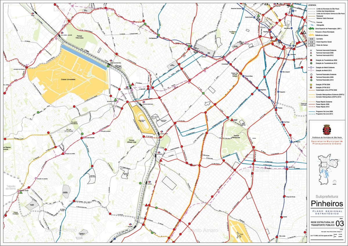 Kart pinheiros San - Paulo - ictimai nəqliyyat
