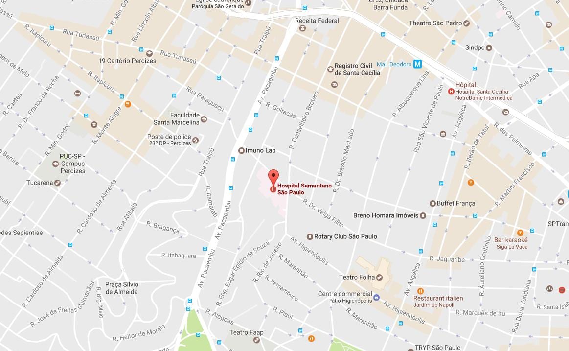 Kart samaritano, böyük bir xəstəxanada San Paulo