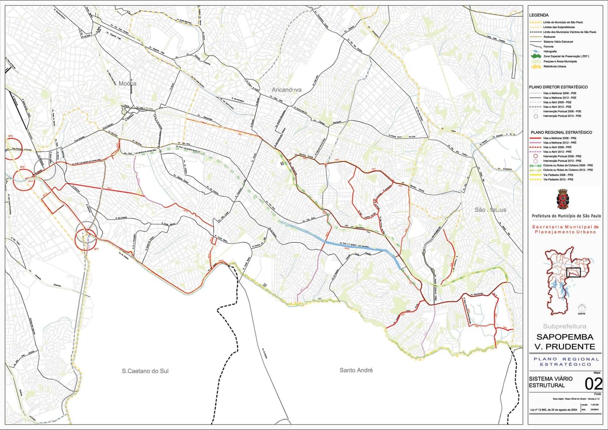 Kart Vila-Пруденти-San-Paulo - yollar