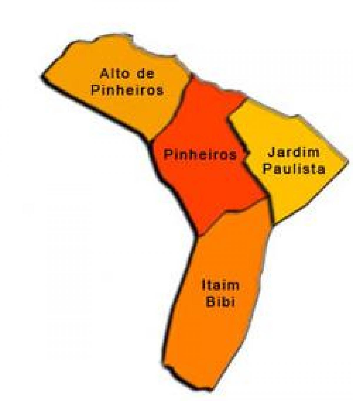 Kart sub-prefecture Пиньейросе