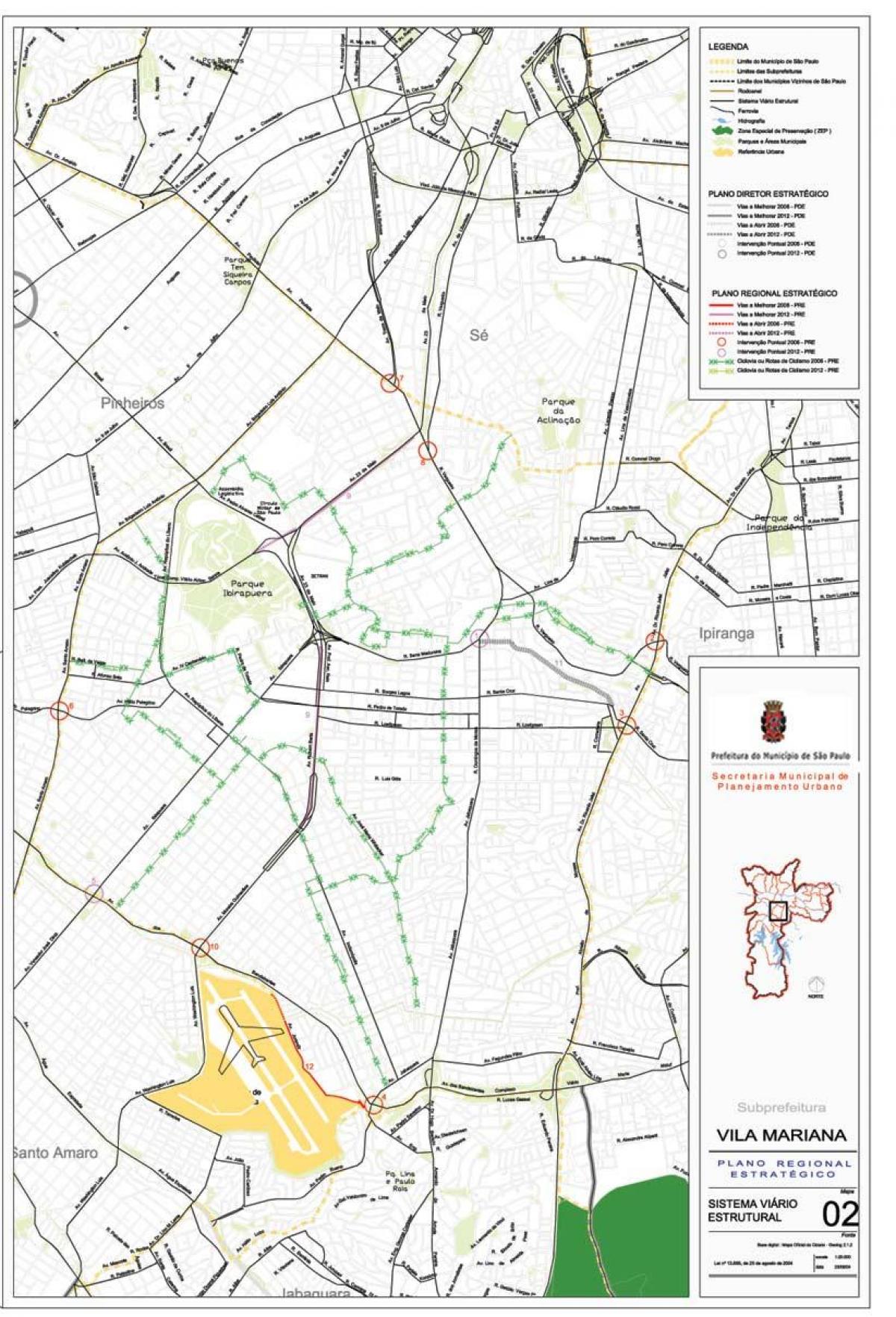 Kart Vila-Mariana San - Paulo - yollar