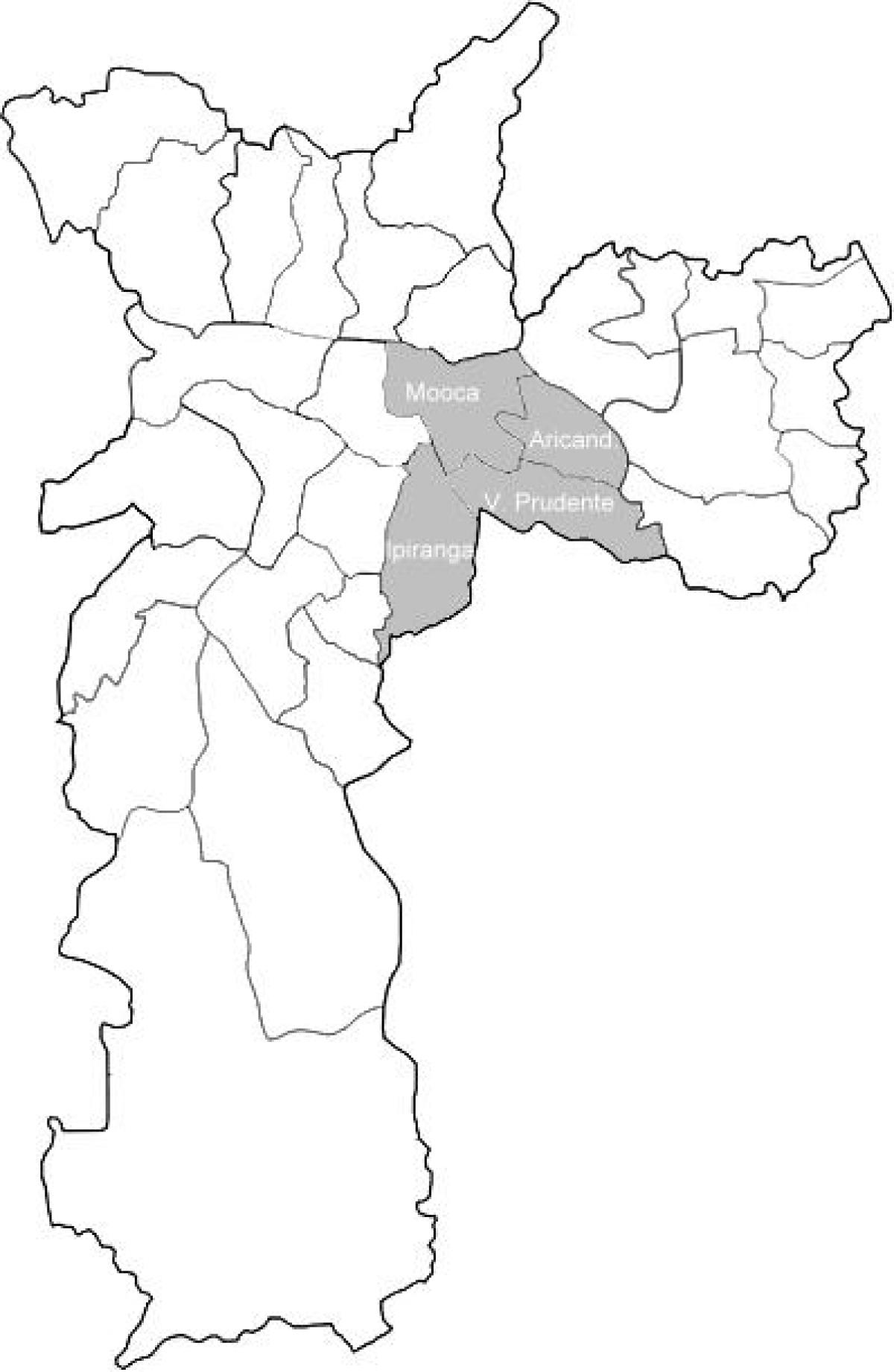 Kart San-Paulo Sudeste zonaları