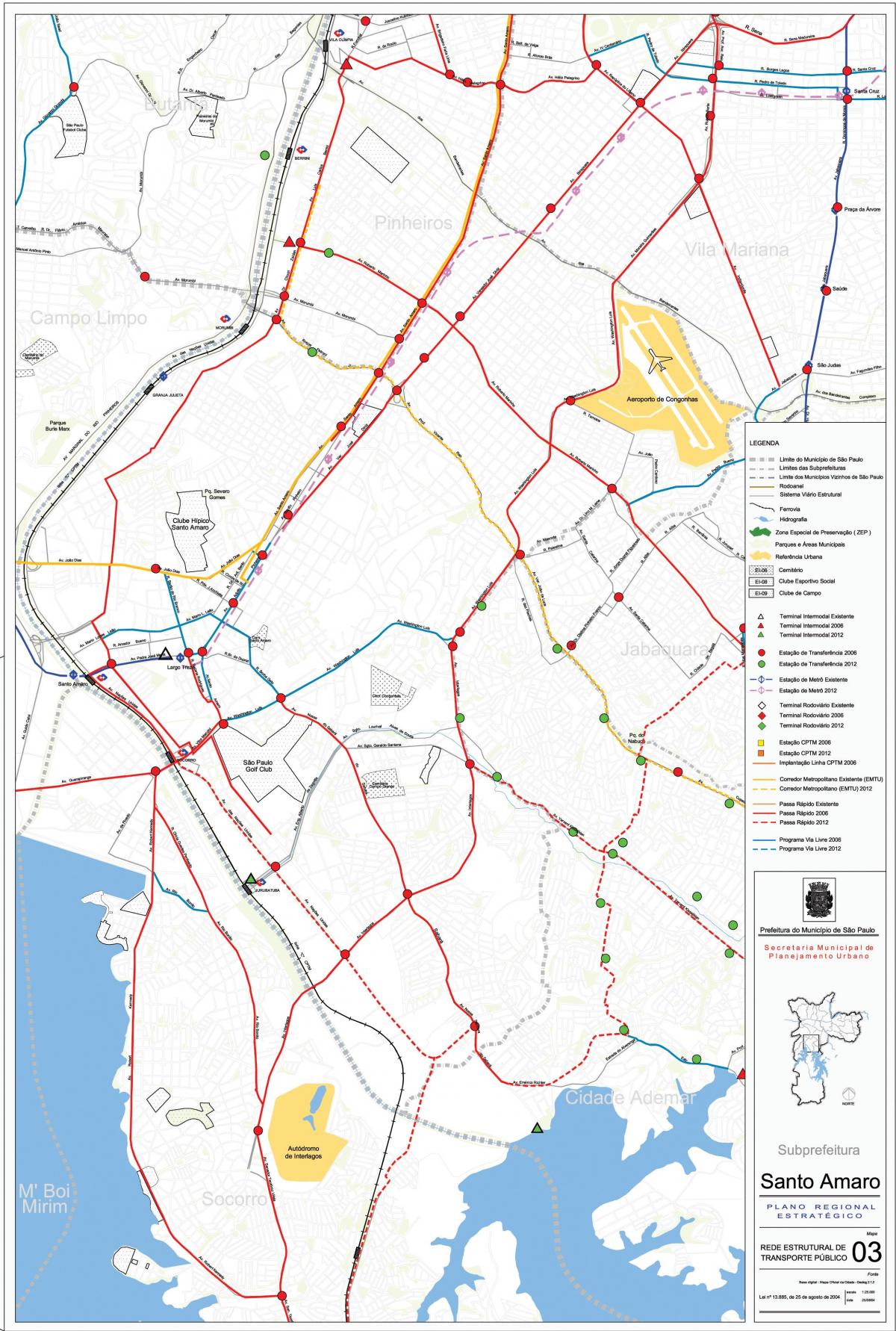 Kart Санту-Амару San-Paulo - ictimai nəqliyyat