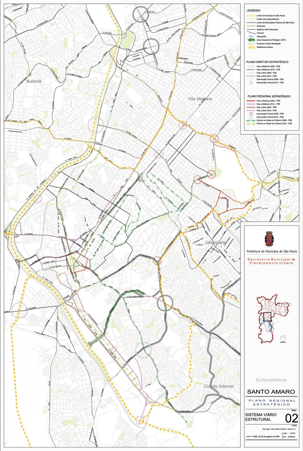 Kart Санту-Амару San-Paulo - yollar