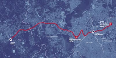 Kart коредоре БРТ метрополитано perimetri Alto Тиете