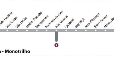 Metro xəritəsi San - Paulo - line 15 - gümüş