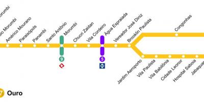 Kart San-Paulo tek ray - line 17 - qızıl