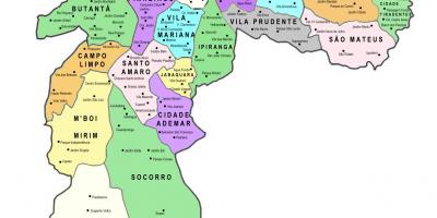 Kart субпрефектуры şəhərinin San Paulo